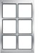 Montage-element voor deurstation Elcom Hager Afdekraam voor 6 (3x2) modules met inbouwbehuizing, elcom.modesta RVS REM106X